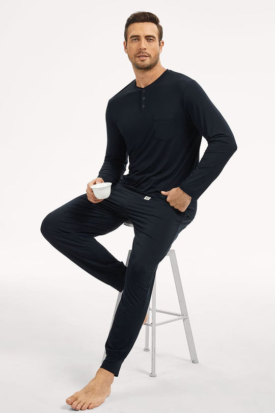 Bamboo Men'S Pj Manufacturing, Customized Henley Shirt Factory