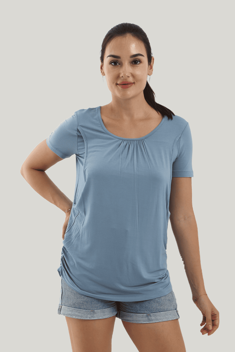 Bamboo Short Sleeve Nursing Tops Manufacturer-2416340137