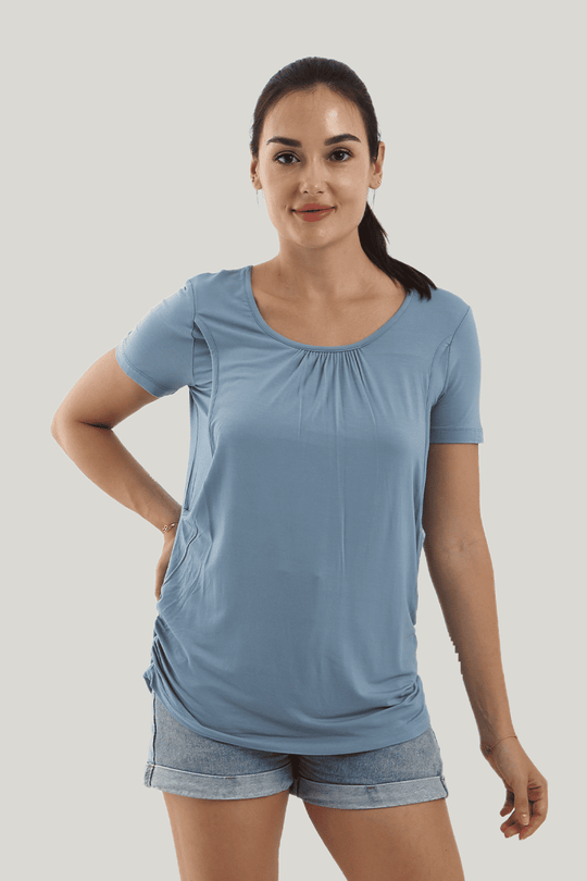 Bamboo Short Sleeve Nursing Tops Manufacturer-2416340137