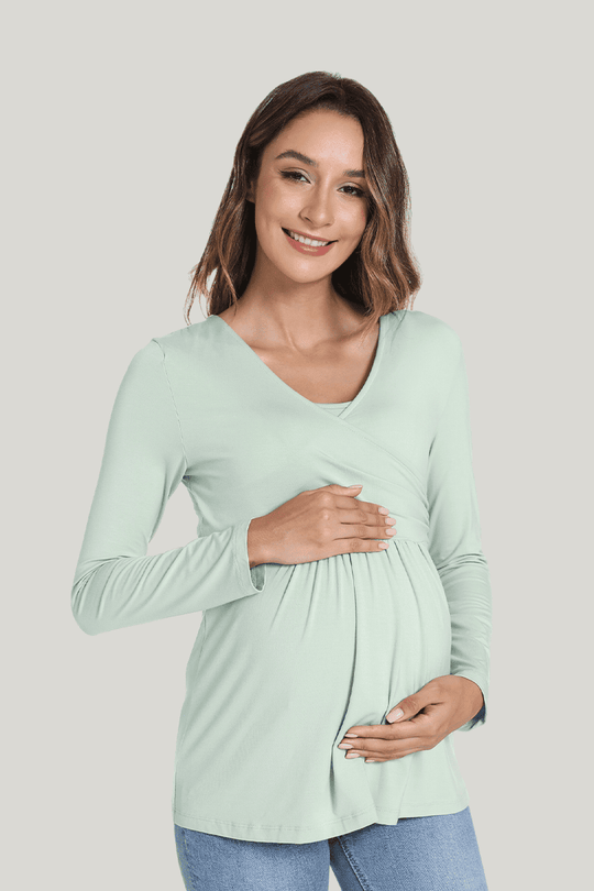 Bamboo Long Sleeve Maternity Tops Manufacturer-2416340138