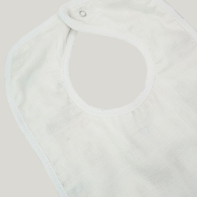 Double-Layer Newborn Woven Trim Bib, Natural Bamboo Viscose Muslin Infant Bib-2311820228-3