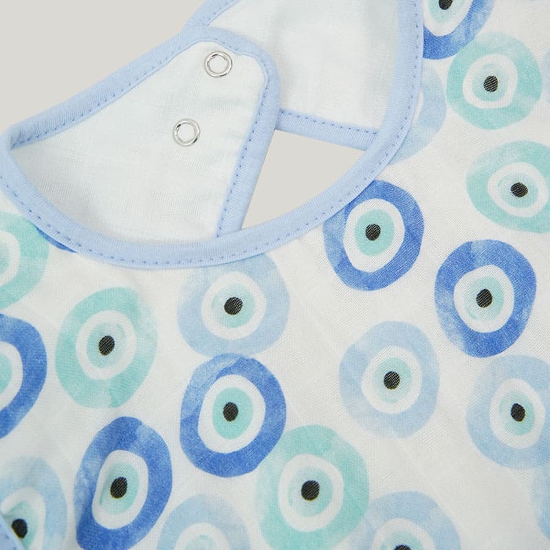 Double-Layer Newborn Woven Trim Bib, Natural Bamboo Viscose Muslin Infant Bib-2311820228-3