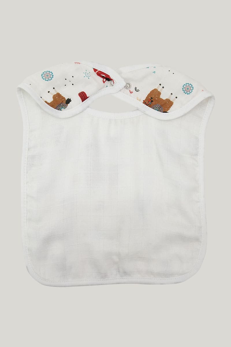Double-Layer Newborn Woven Bib, Natural Bamboo Viscose Muslin Infant Bib-2311820228-1