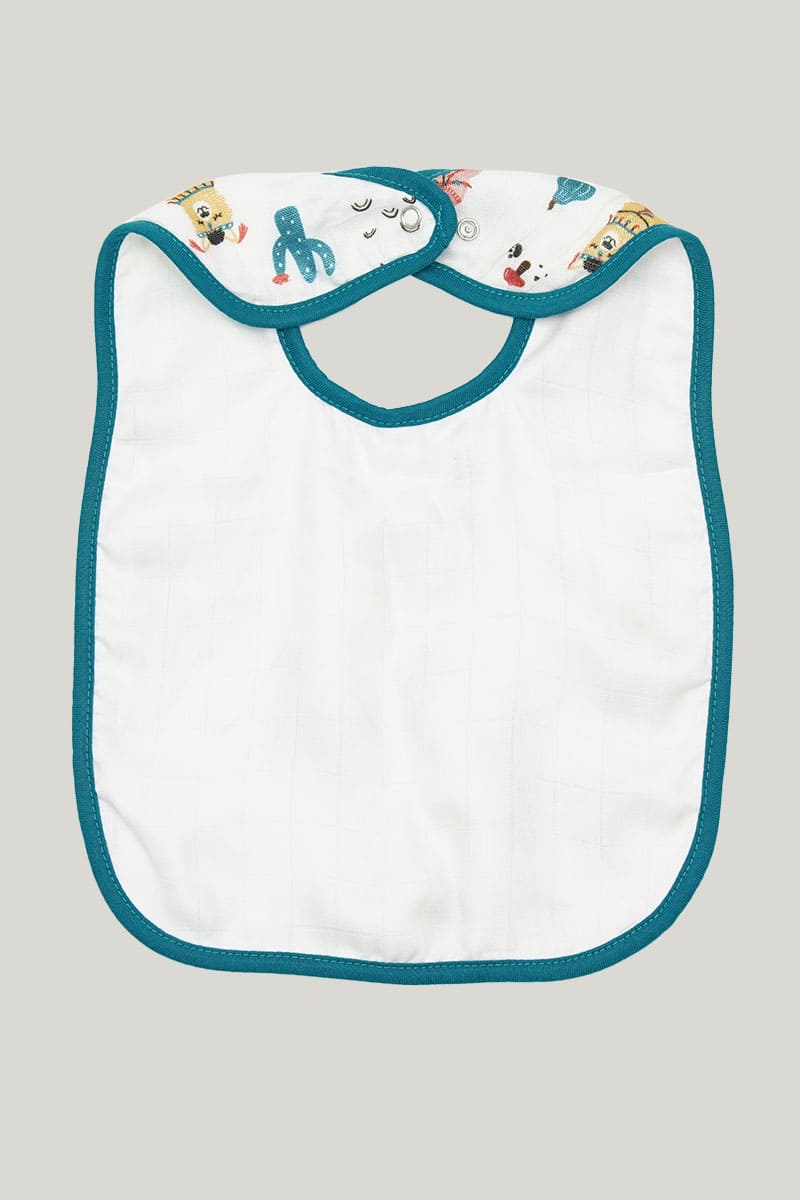 Double-Layer Newborn Woven Trim Bib, Natural Bamboo Viscose Muslin Infant Bib-2311820228-2