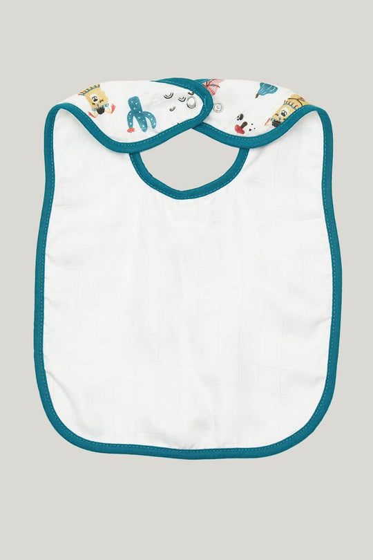 Double-Layer Newborn Woven Trim Bib, Natural Bamboo Viscose Muslin Infant Bib-2311820228-2