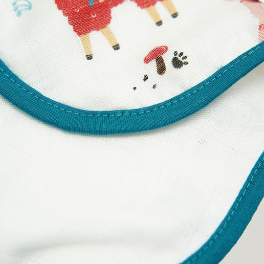Double-Layer Newborn Woven Trim Bib, Natural Bamboo Viscose Muslin Infant Bib-2311820228-2