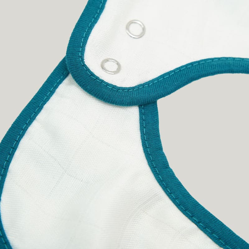 Double-Layer Newborn Woven Trim Bib, Natural Bamboo Viscose Muslin Infant Bib-2311820228-2