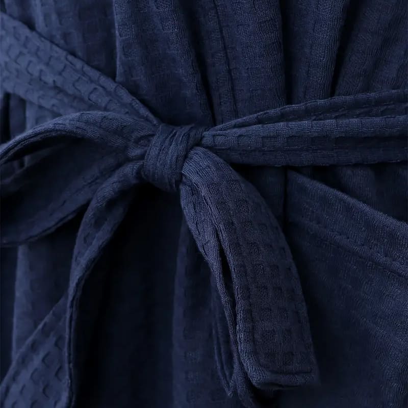 Elegant Men'S Bamboo Fiber Bathrobe, Comfortable And Breathable 3/4 Sleeve Sleepwear With Pockets