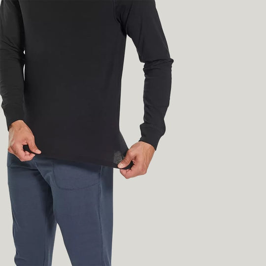 Black Round Neck Short Sleeved Bamboo Fiber Tops  With Outer Stitching
