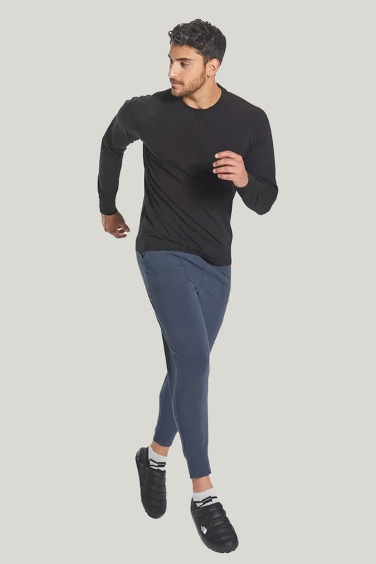 Black Round Neck Short Sleeved Bamboo Fiber Tops  With Outer Stitching