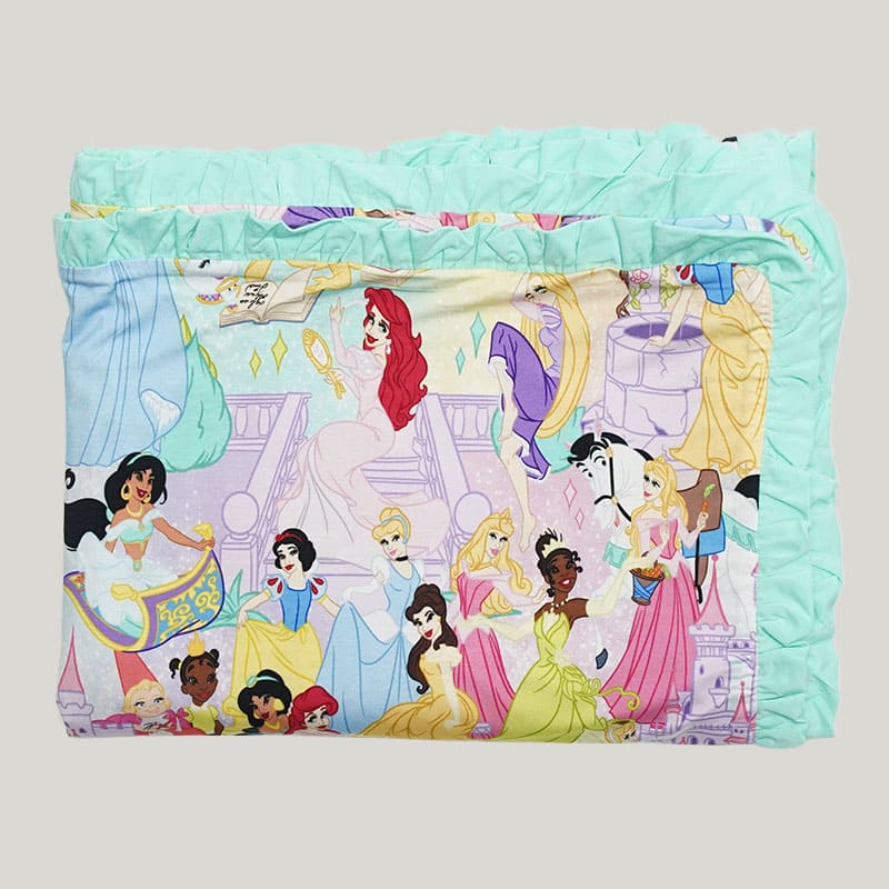 Bordered Skin-Friendly Soft Baby Blanket Swaddle Snow White Print