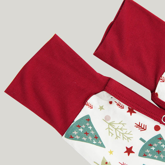 Christmas-themed Buckle Baby Knit Long-sleeve Long Pants Knit Bamboo Pajamas-2315980022