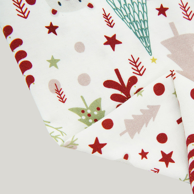 Christmas-themed Buckle Baby Knit Long-sleeve Long Pants Knit Bamboo Pajamas-2315980022