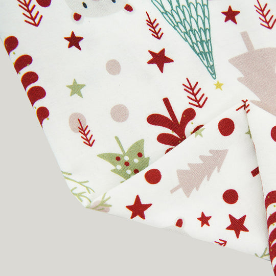 Christmas-themed Buckle Baby Knit Long-sleeve Long Pants Knit Bamboo Pajamas-2315980022
