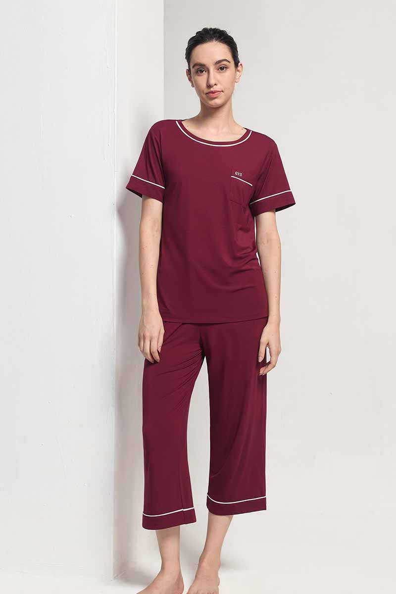 Bulk Women'S Piped Pajamas In Dubai, Wholesale Women'S Pajamas Factory 