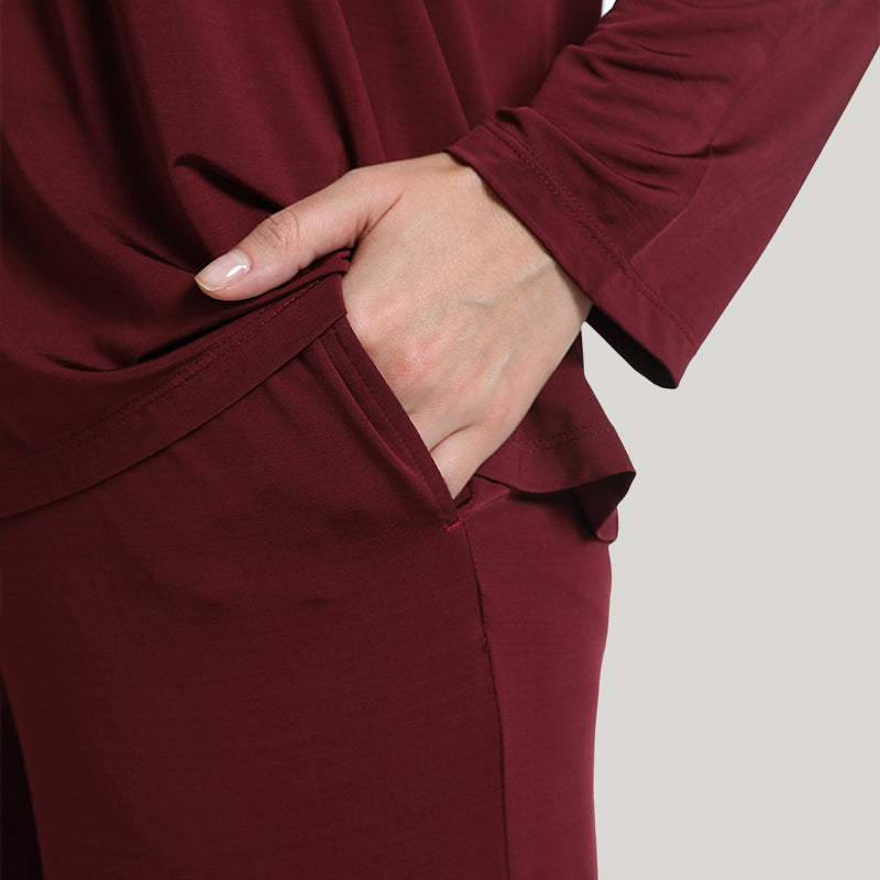 Casual Home Women’s Knit Long-sleeve Long Pants Pajamas Set-2315500092