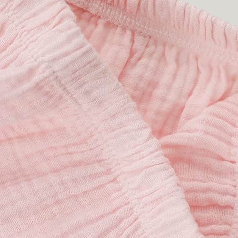 Children's Organic Cotton Piped Pajama Sets Pink Shorts Sleeves And Short Pants