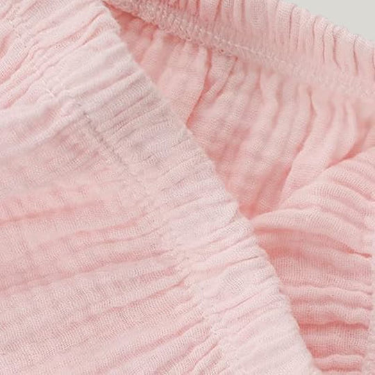 Children's Organic Cotton Piped Pajama Sets Pink Shorts Sleeves And Short Pants
