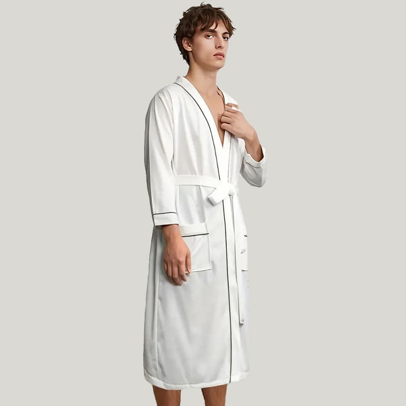 Men's Robe Roomware Bamboo Fiber Men'S Solid Robe Can Be Customized With Name And Logo, Su ...
