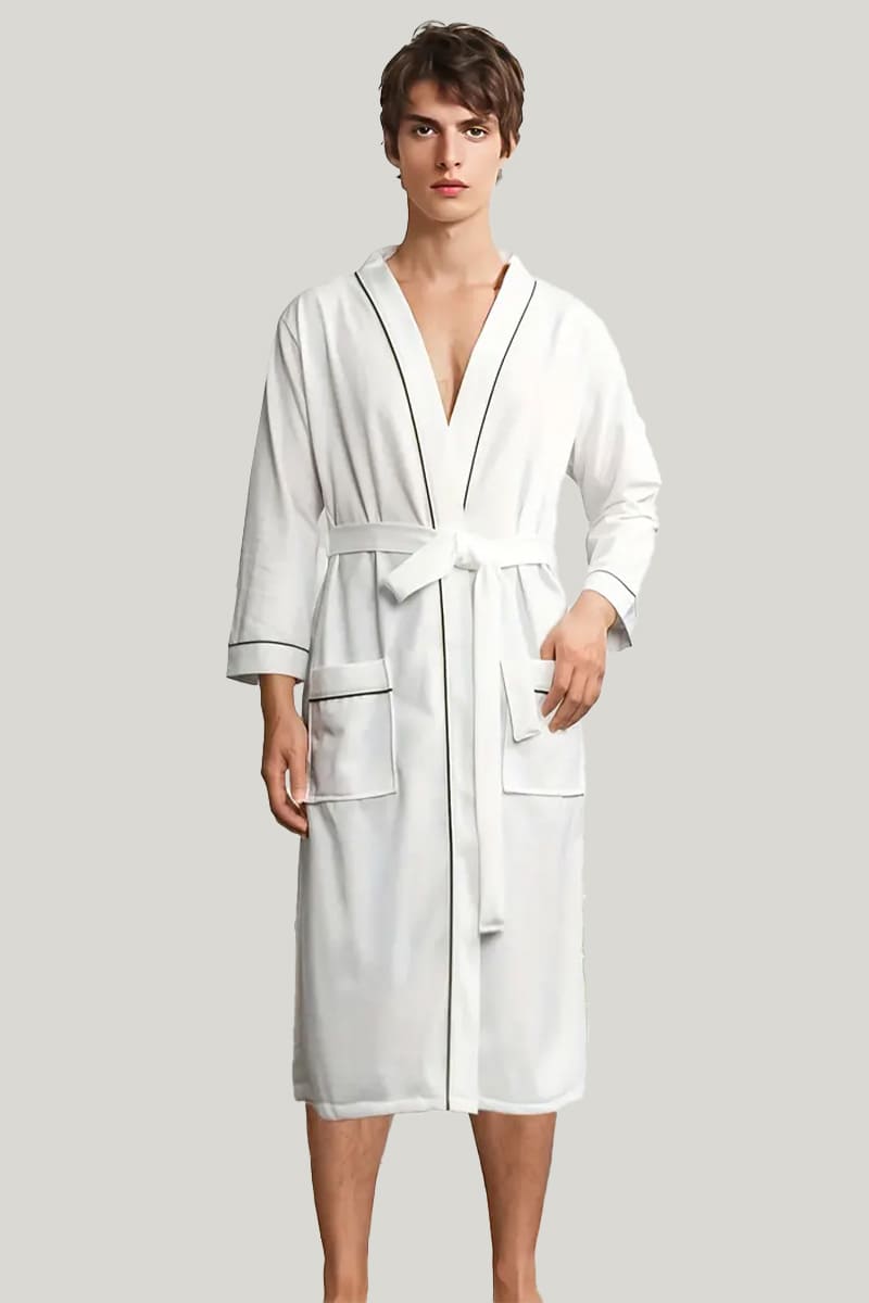 Material Robe Men Bamboo Fiber Men'S Solid Robe Can Be Customized With Name And Logo, Su ...