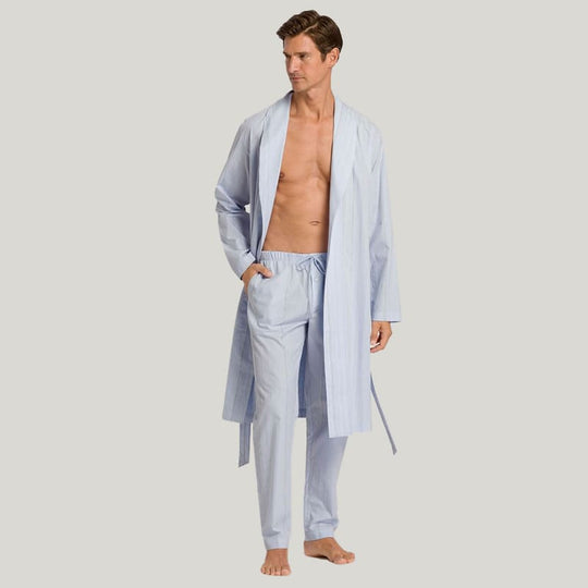 Comfortable And Breathable Men'S Cotton Robe, High Quality Lace Up Sleepwear With Pockets