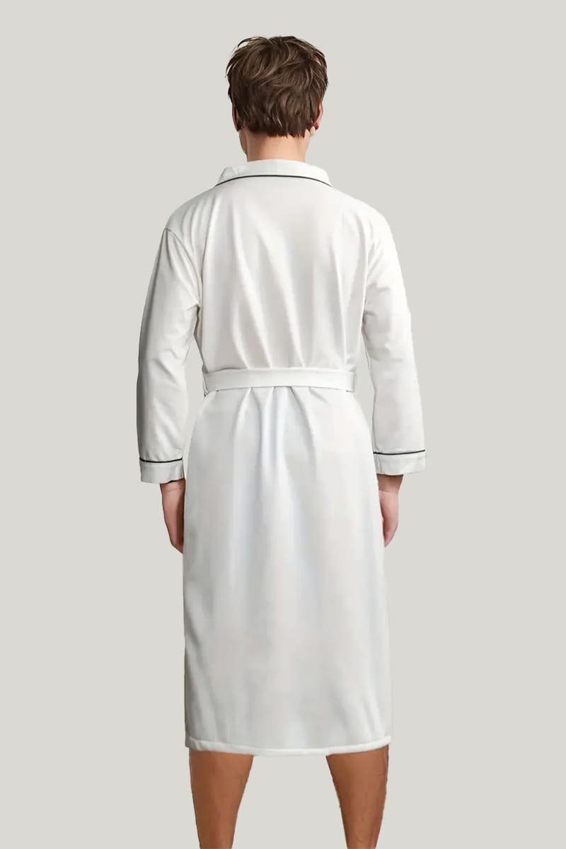 Bamboo Fiber Men'S Solid Robe Can Be Customized With Name And Logo, Suitable For Spa, Bedroom, Hotel Bathrobe Use