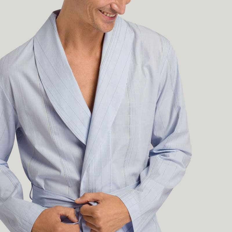 Comfortable And Breathable Men'S Cotton Robe, High Quality Lace Up Sleepwear With Pockets