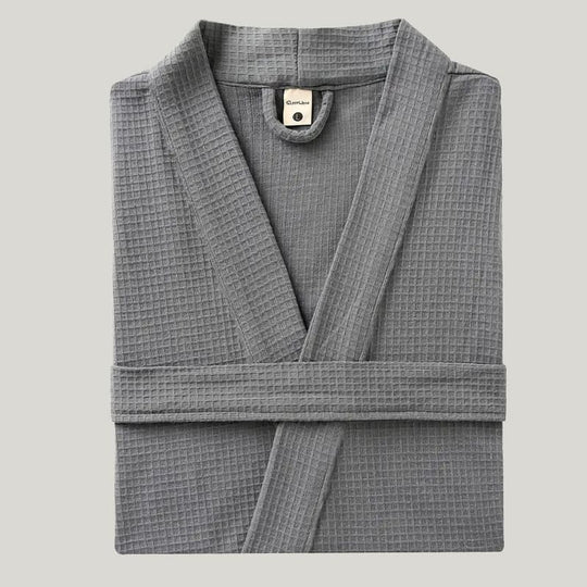 Elegant Men'S Bamboo Fiber Bathrobe, Comfortable And Breathable 3/4 Sleeve Sleepwear With Pockets