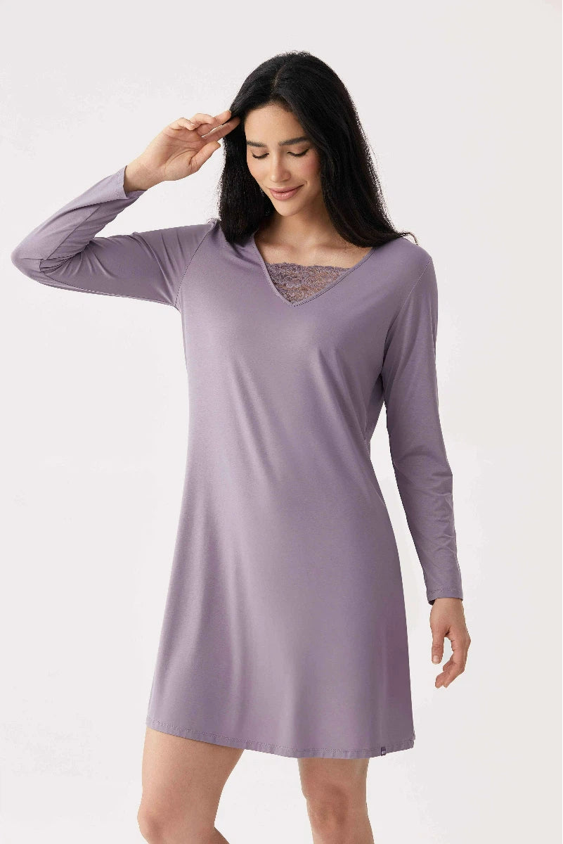 Custom Bamboo Floral Embrace Nightdress Factory