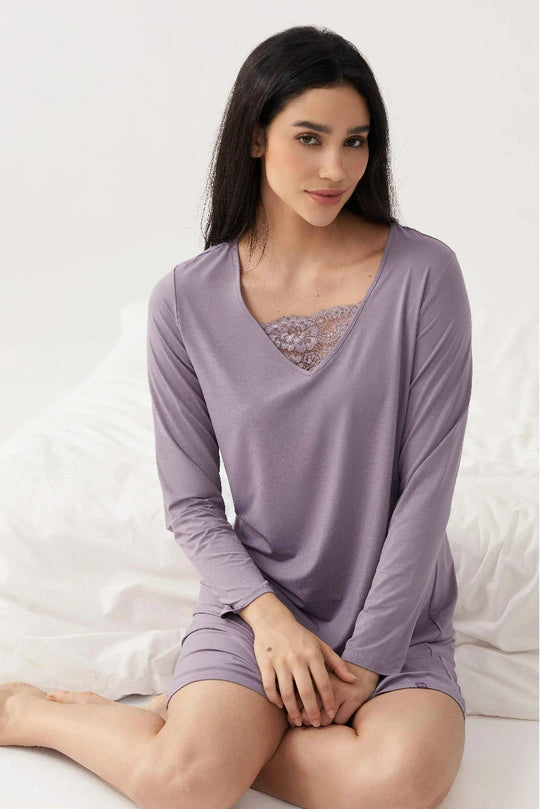 Custom Bamboo Floral Embrace Nightdress Factory