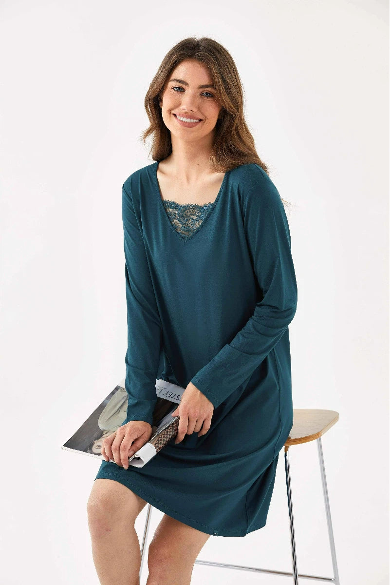 Private Label Bamboo Floral Embrace Nightdress Factory