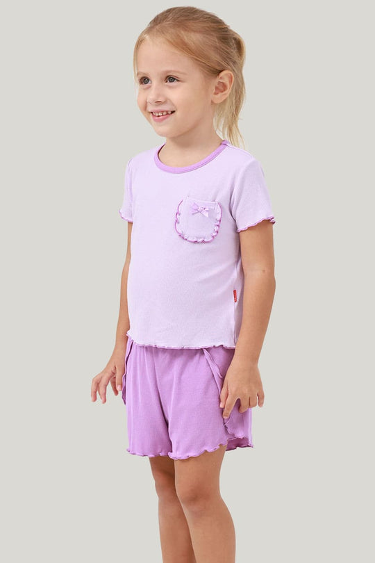 Custom Bamboo Kids Ribbed Short Pyjamas Outfits-2416520345