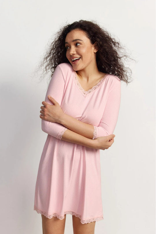 Custom Bamboo Ribbed 3/4 Nightgown Factory