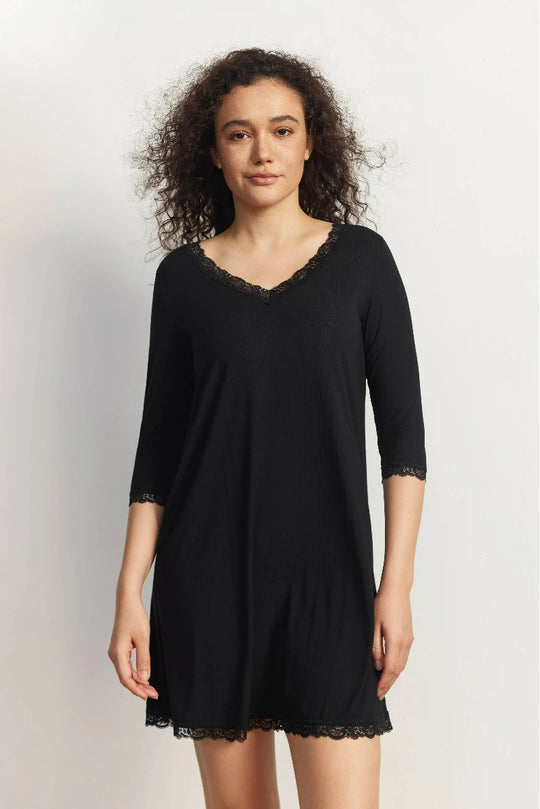 Custom Bamboo Ribbed 3/4 Nightgown Manufacturer