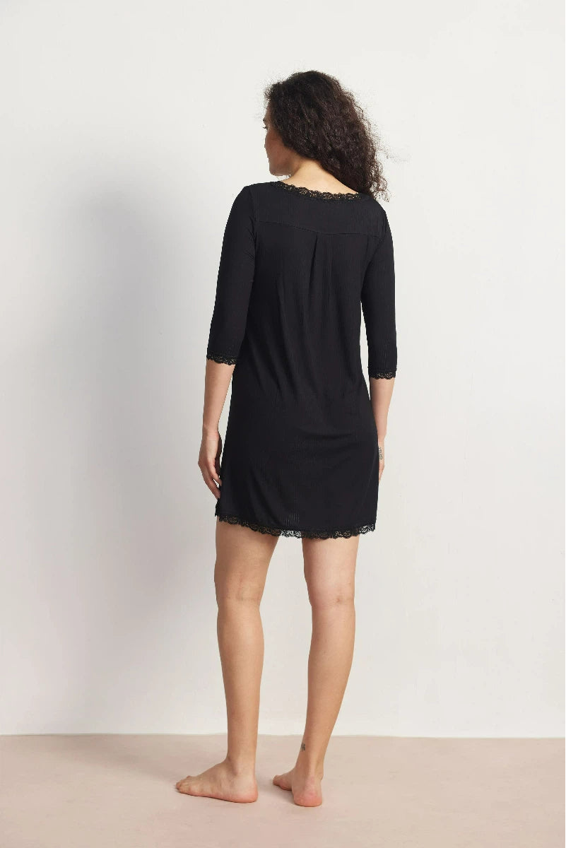 Custom Bamboo Ribbed 3/4 Nightgown Manufacturer