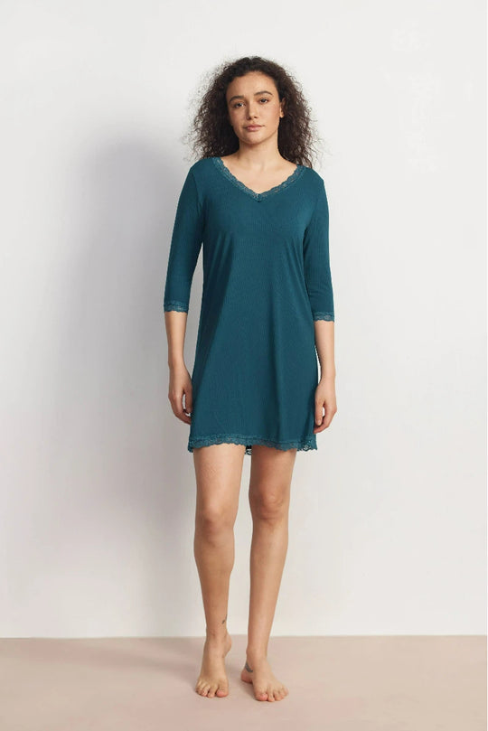 Bulk Bamboo Ribbed 3/4 Nightgown Supplier