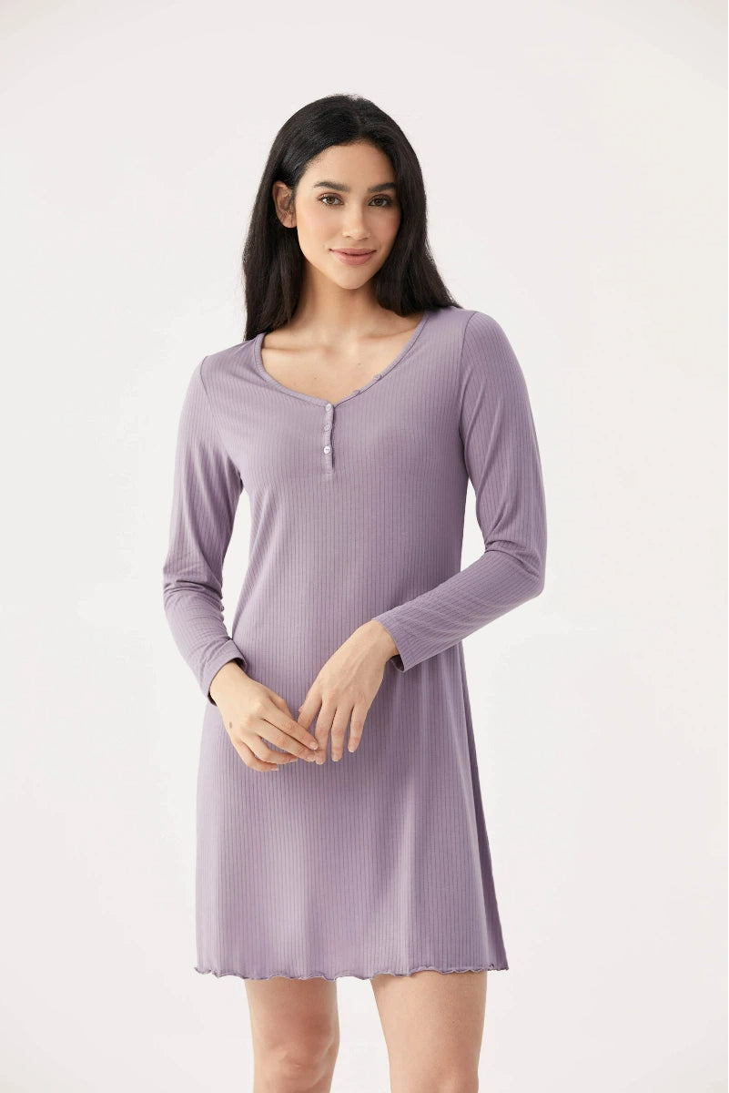 Private Label Bamboo Ribbed Women's Nightgowns