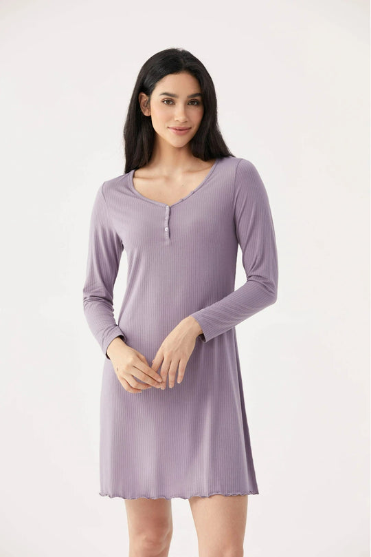Private Label Bamboo Ribbed Women's Nightgowns