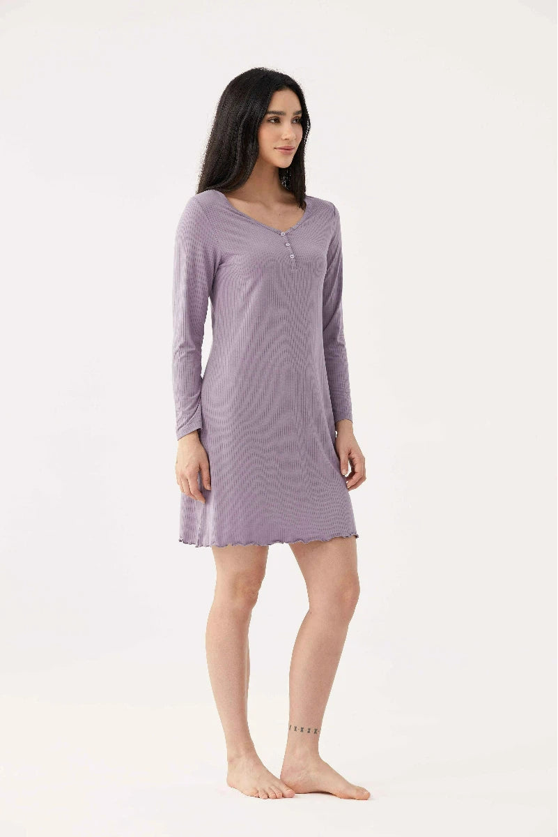 Private Label Bamboo Ribbed Women's Nightgowns