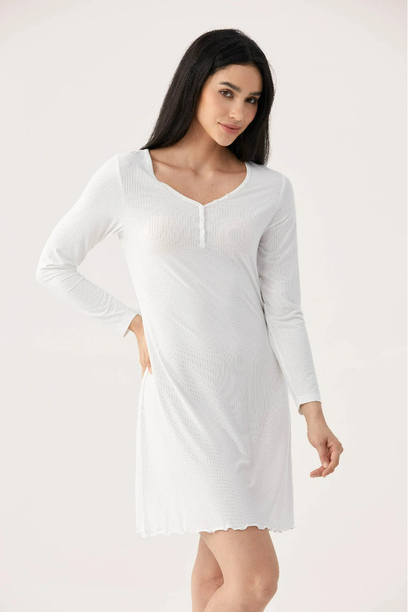 Custom Bamboo Ribbed Women's Nightdress Factory