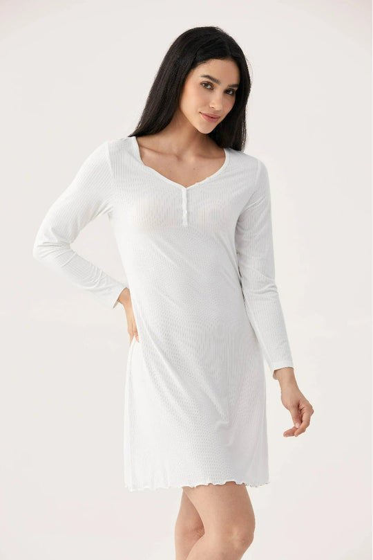 Custom Bamboo Ribbed Women's Nightdress Factory