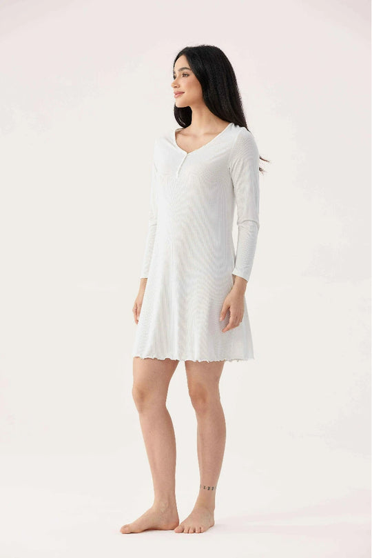 Custom Bamboo Ribbed Women's Nightdress Factory