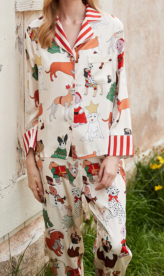 Custom Christmas Dog Pajama Sets for Girls