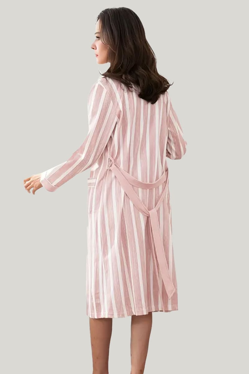Comfortable And Breathable Women'S Robe, Housecoat Nightgown With Pocket & Belt