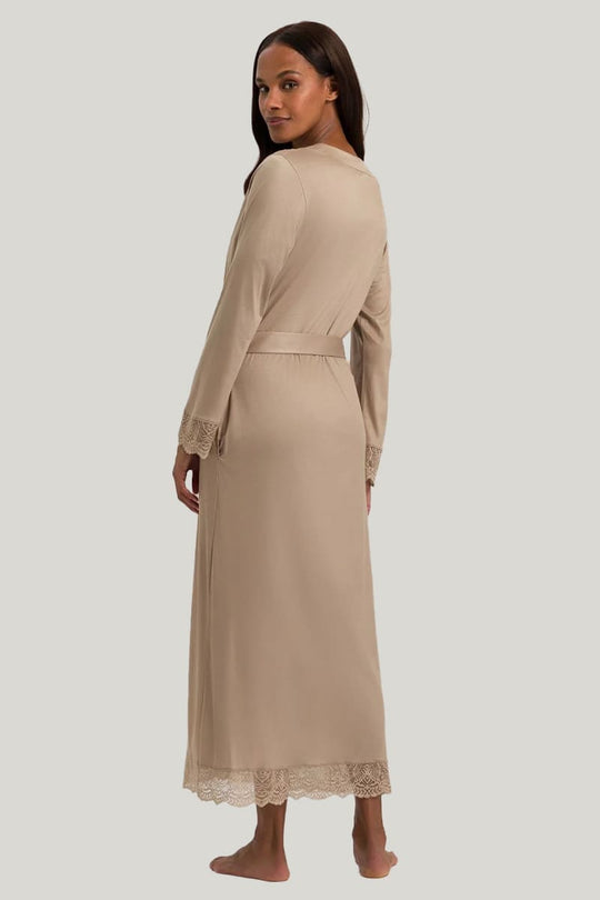 Skin-Friendly Solid Color Robe, Soft And Breathable Long Nightgown 2Pcs