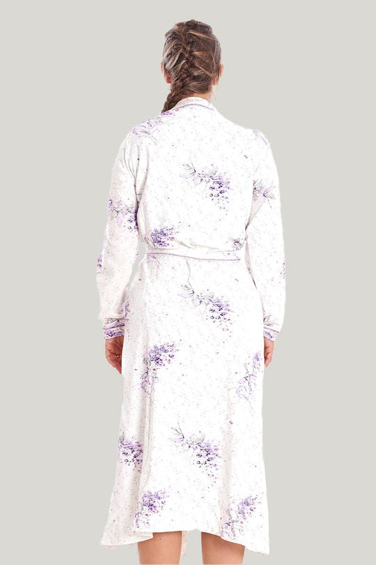 Soft Women'S Long Sleeve Robe With Pocket,Skin-Friendly Ribbed Sleepwear