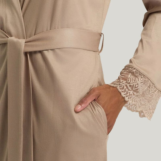 Skin-Friendly Solid Color Robe, Soft And Breathable Long Nightgown 2Pcs