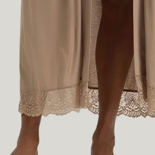 Skin-Friendly Solid Color Robe, Soft And Breathable Long Nightgown 2Pcs