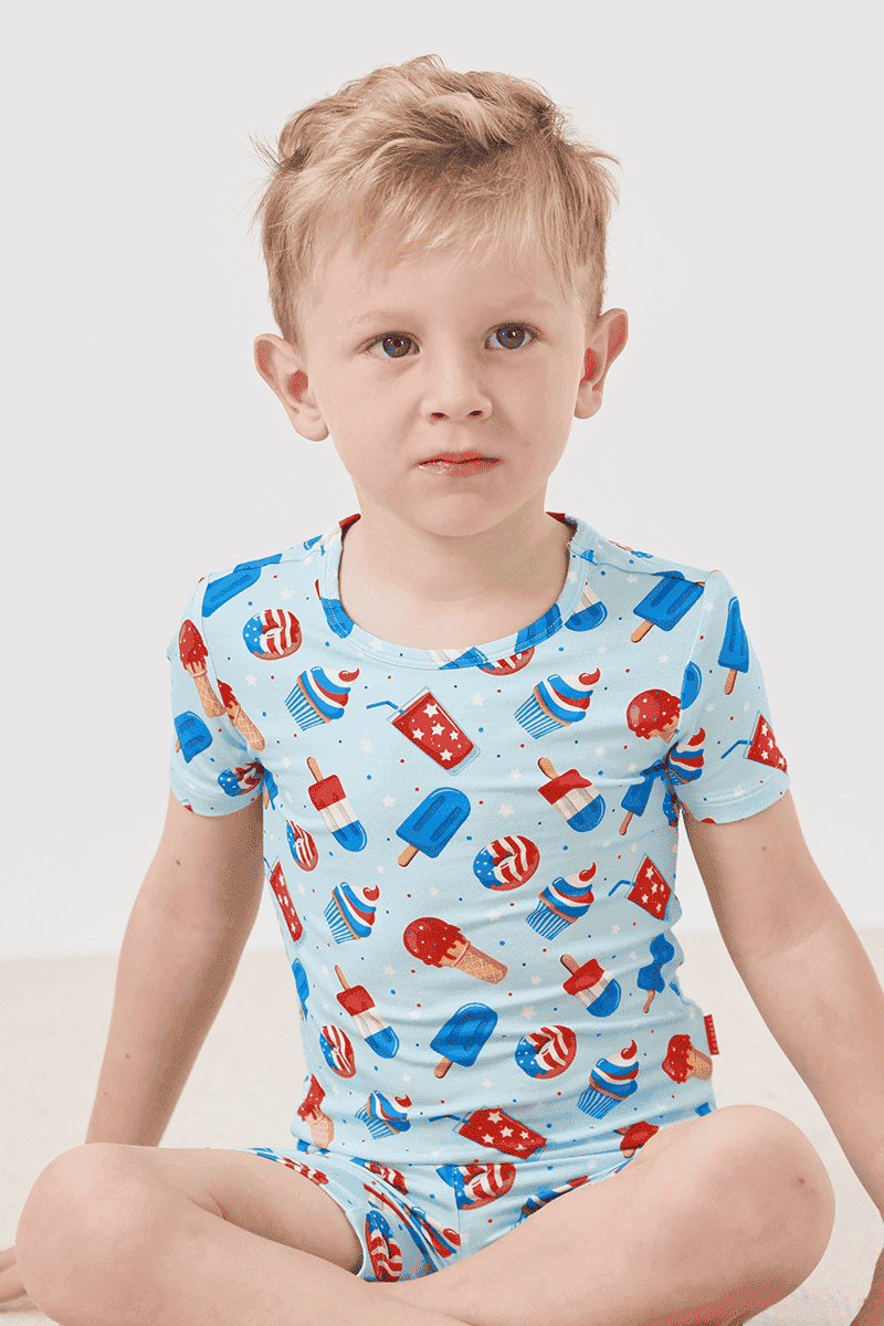 Custom Kids Bamboo T-Shirt, Fitted Pajama Set Manufacturer-2416520017