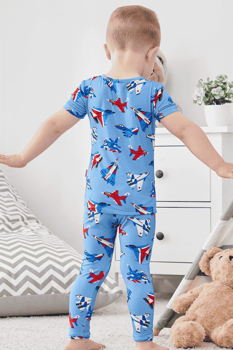 Custom Kids Bamboo T-Shirt, Short-Sleeved Long Pants Pajama Set Manufacturer-2416520103